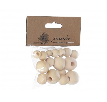 Dekoracyjne korale drewniane mix rozm.