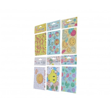 Dekoracyjne papierowe koperty 6 wzor. 10,5cm/7.5cm