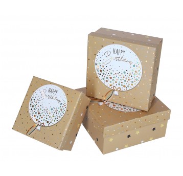 Dekoracyjne pudełka tekturowe s/3 20cm/20cm/9cm