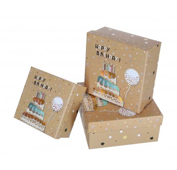 Dekoracyjne pudełka tekturowe s/3 20cm/20cm/9cm