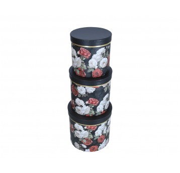 Dekoracyjne pudełka tekturowe s/3 śr 19cm/19cm