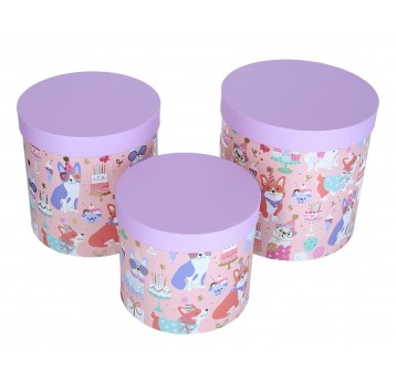 Dekoracyjne pudełka tekturowe s/3 śr 23cm/24cm
