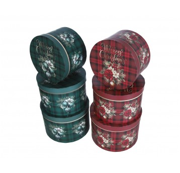 Dekoracyjne pudełka tekturowe s/3 śr 25cm/17cm