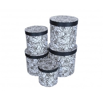 Dekoracyjne pudełka tekturowe s/5 śr 24cm/24cm