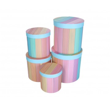 Dekoracyjne pudełka tekturowe s/5 śr 24cm/24cm