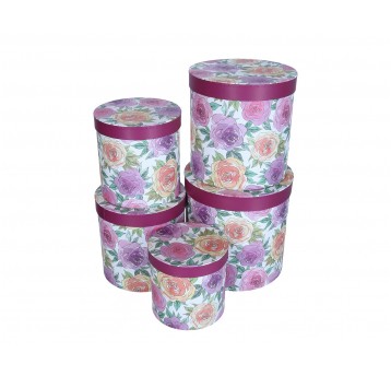 Dekoracyjne pudełka tekturowe s/5 śr 24cm/24cm