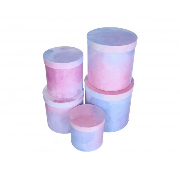 Dekoracyjne pudełka tekturowe s/5 śr 24cm/24cm