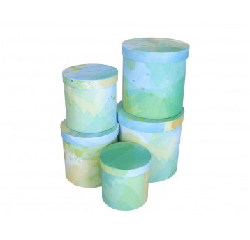 Dekoracyjne pudełka tekturowe s/5 śr 24cm/24cm