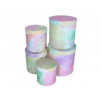 Dekoracyjne pudełka tekturowe s/5 śr 24cm/24cm