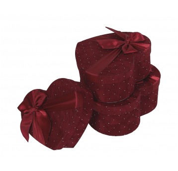 Dekoracyjne pudełka welurowe s/3 10cm/24cm