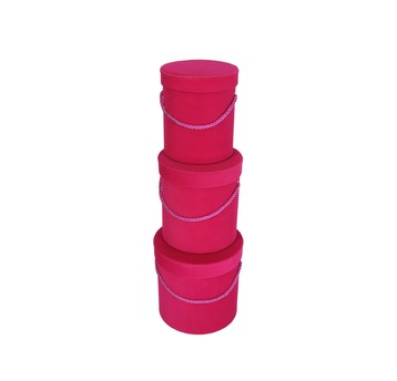 Dekoracyjne pudełka welurowe s/3 śr 17cm/17cm