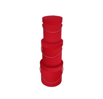 Dekoracyjne pudełka welurowe s/3 śr 17cm/17cm