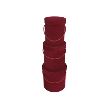 Dekoracyjne pudełka welurowe s/3 śr 17cm/17cm