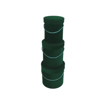 Dekoracyjne pudełka welurowe s/3 śr 17cm/17cm