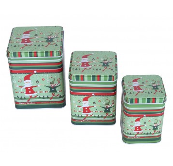 Dekoracyjne pudełka z metalu s/3 13cm/10cm/10cm