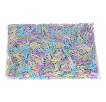 Dekoracyjne spinacze drewniane mix kol.2,5cm