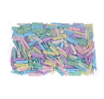 Dekoracyjne spinacze drewniane mix kol 3,5cm