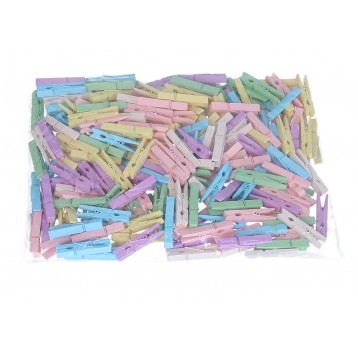 Dekoracyjne spinacze drewniane mix kol. 4,5cm