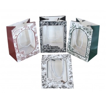 Dekoracyjne torebki papier mix 4kol 20cm/15cm/10cm