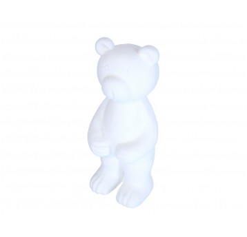 Dekoracyjny flokowany niedżwiedź biały 53cm
