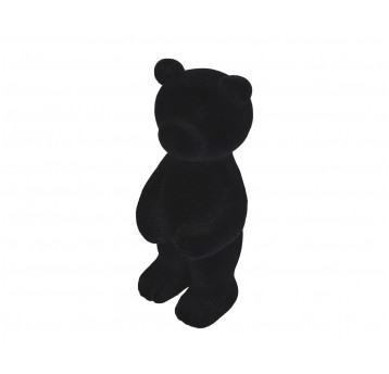 Dekoracyjny flokowany niedżwiedź czarny 53cm
