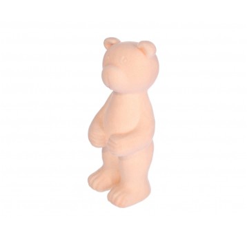 Dekoracyjny flokowany niedżwiedź pomarańczowy 53cm