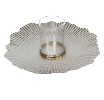 Dekoracyjny świecznik złoty śr.30cm