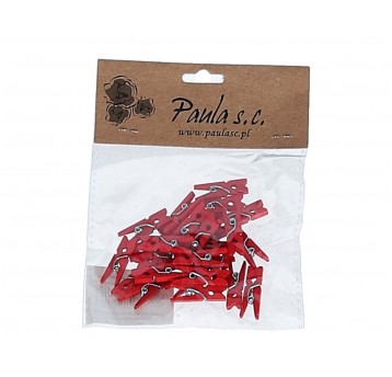 Drewniane spinacze czerwone 2,5 cm