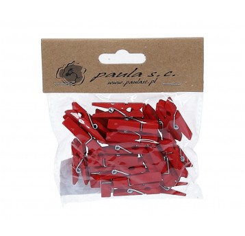 Drewniane spinacze czerwone 3,5cm op=24szt