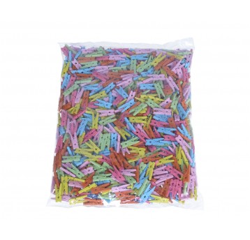 Drewniane spinacze mix kol. 2,5 cm 1op.=1000szt.