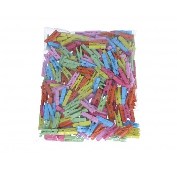 Drewniane spinacze mix kol. 3,5 cm 1op.=250szt.