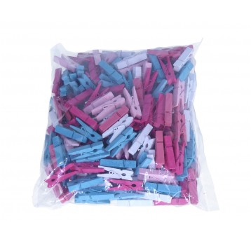 Drewniane spinacze mix kol. 3,5 cm 1op.=250szt.