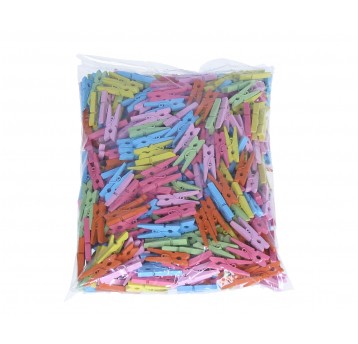 Drewniane spinacze mix kol. 3 cm 1op.=500szt.