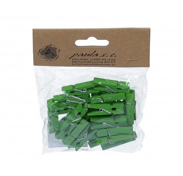 Drewniane spinacze zielone 3,5cm op=10bags