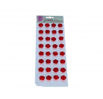 Dzety różyczki 6rz x3szt.czerwone 18mm