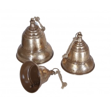 Dzwonek ozdobny z metalu s/3 śr 20cm/23cm