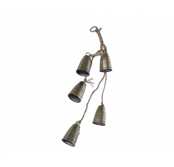 Dzwonki ozdobne z metalu na sznurze 5szt