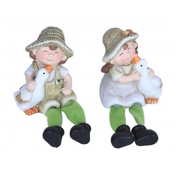 Elf siedzący z gąską 17cm