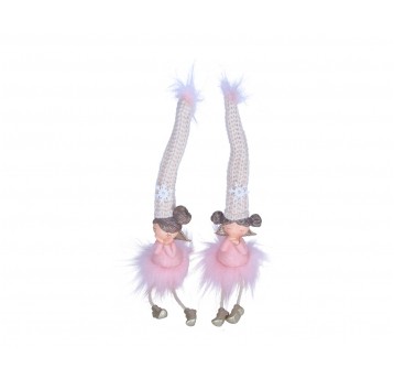 Figurki aniołka w kol róźowym do dekoracji 27cm