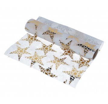 Flizelina biała w gwiazdki szer.28cm/350cm