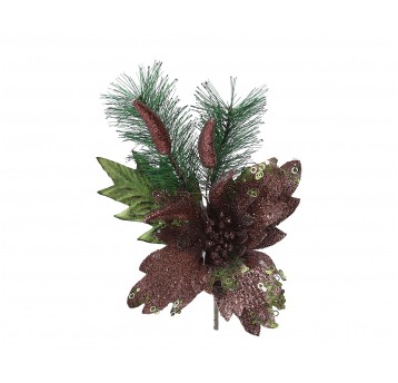 Gałązka brokatowana l 40cm d 20cm