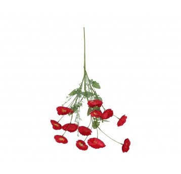 Gałązka czerwonych maków 86cm
