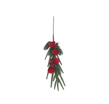 Gałązka jodły z szszkami i kulkami 72cm