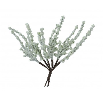 Galązka ozdobna biala do dekoracji 25cm