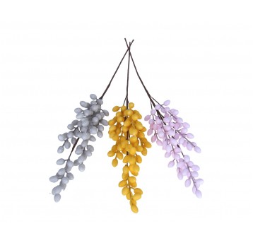 Galązka ozdobna z baziami mix kol.65cm