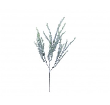 Gałązka ozdobna zielona oszroniona 72cm