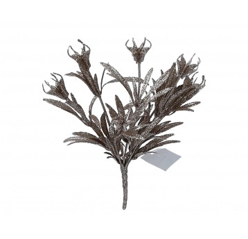 Gałązka z brokatem szampańska l 30cm