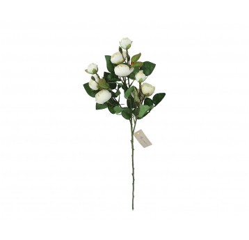 Gałązka z drobną rózą biala 75cm