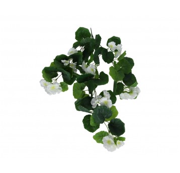 Gałązka z kwiatami biało-ziel.d 22cm l 62cm