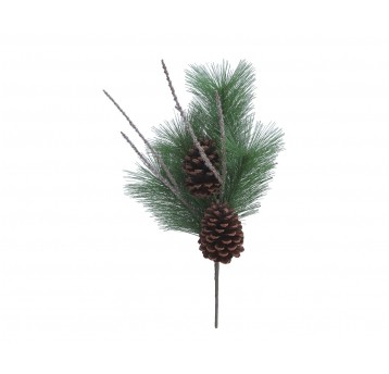 Gałązka zielonej jodły z szyszkami 58cm
